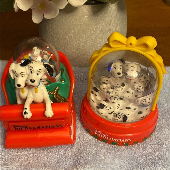 Disney Red and Yellow Dalmatian Snow Globe Ornaments - Picture 1 of 2